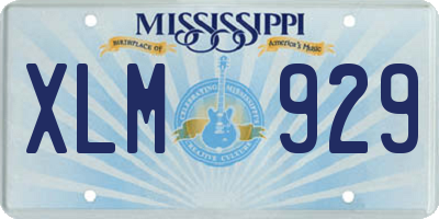 MS license plate XLM929