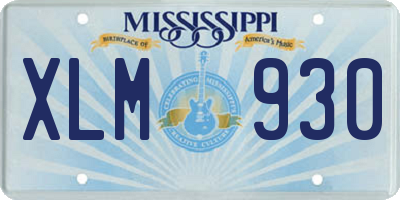 MS license plate XLM930