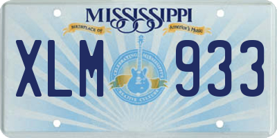 MS license plate XLM933