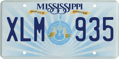 MS license plate XLM935