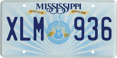 MS license plate XLM936