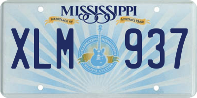 MS license plate XLM937