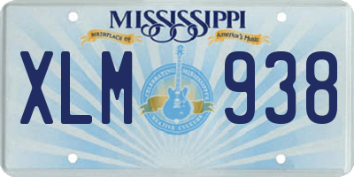 MS license plate XLM938