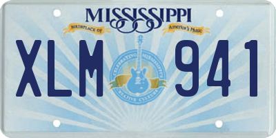 MS license plate XLM941