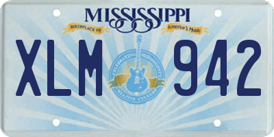 MS license plate XLM942