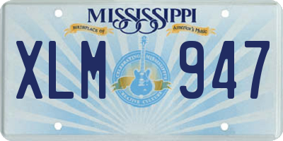 MS license plate XLM947