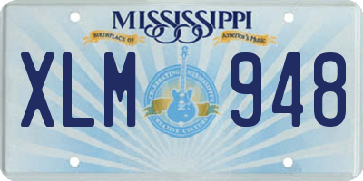 MS license plate XLM948