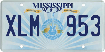 MS license plate XLM953