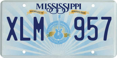 MS license plate XLM957