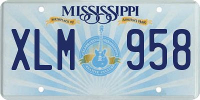 MS license plate XLM958