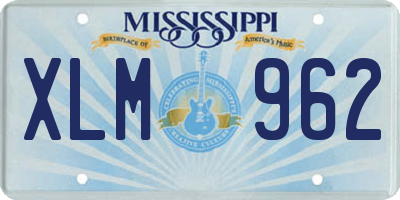 MS license plate XLM962