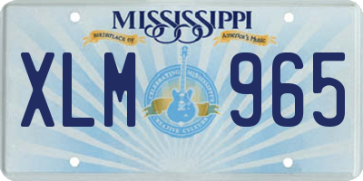 MS license plate XLM965