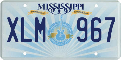 MS license plate XLM967