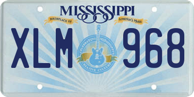 MS license plate XLM968