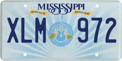 MS license plate XLM972