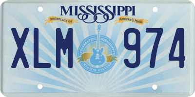 MS license plate XLM974