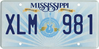 MS license plate XLM981