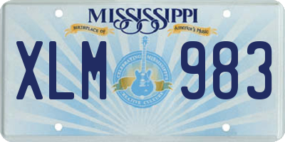 MS license plate XLM983