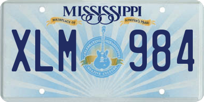MS license plate XLM984