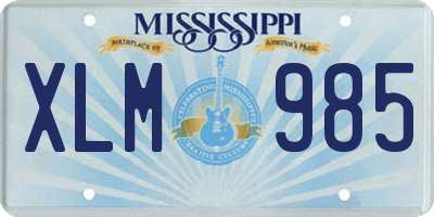 MS license plate XLM985