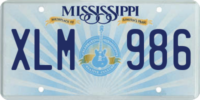 MS license plate XLM986