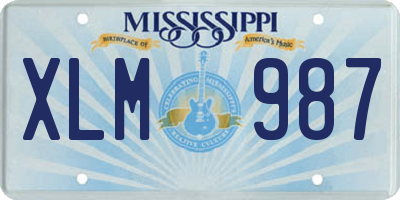 MS license plate XLM987