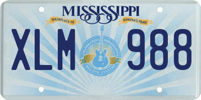 MS license plate XLM988
