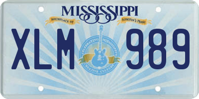 MS license plate XLM989