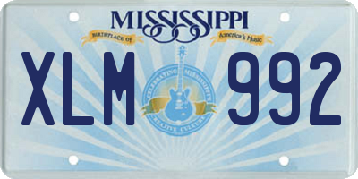 MS license plate XLM992