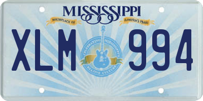 MS license plate XLM994