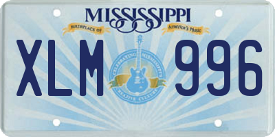 MS license plate XLM996