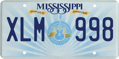 MS license plate XLM998
