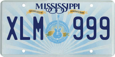 MS license plate XLM999