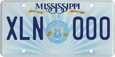 MS license plate XLN000