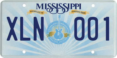 MS license plate XLN001