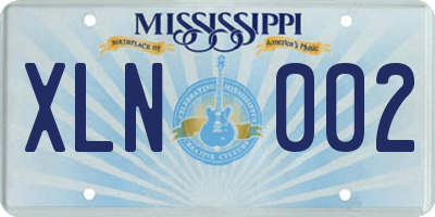 MS license plate XLN002