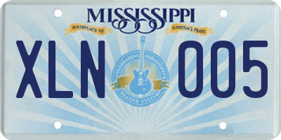 MS license plate XLN005