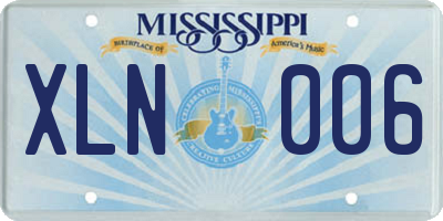 MS license plate XLN006