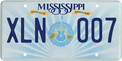 MS license plate XLN007
