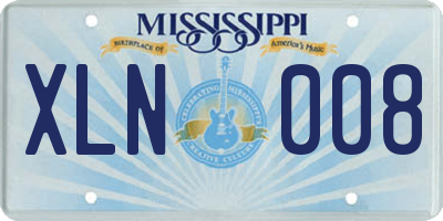 MS license plate XLN008