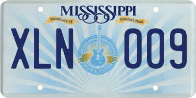 MS license plate XLN009