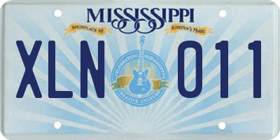 MS license plate XLN011