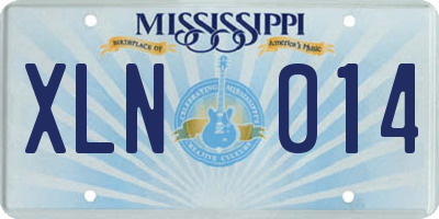 MS license plate XLN014