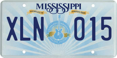 MS license plate XLN015