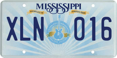 MS license plate XLN016