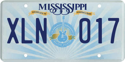 MS license plate XLN017