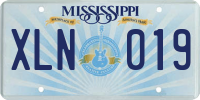 MS license plate XLN019