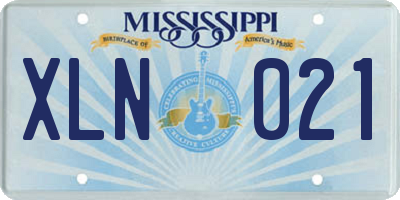 MS license plate XLN021