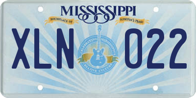 MS license plate XLN022