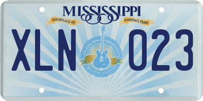 MS license plate XLN023